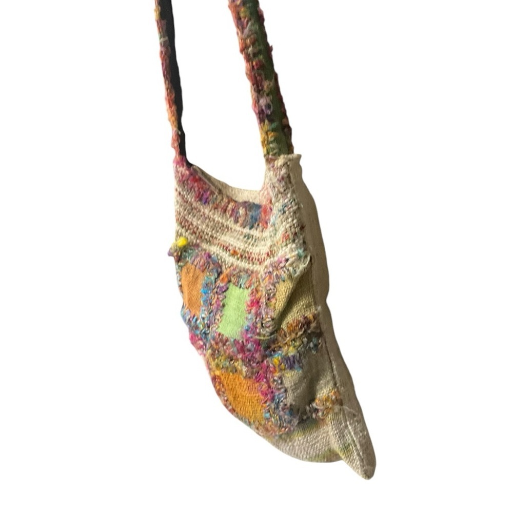 🌈 Boho Patchwork Festival Sling Bag Handmade Nepal‎ Crossbody Hippie Purse - Picture 3 of 8